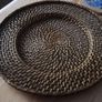 Small display table newly restyled with handwoven rattan plate included Image 3