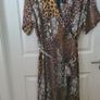 Satin Animal Print Faux Wrap Dress Size Uk 22(nwt) Image 5