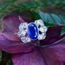 Antique Art Deco Sapphire & Diamond Ring - Platinum Image 4
