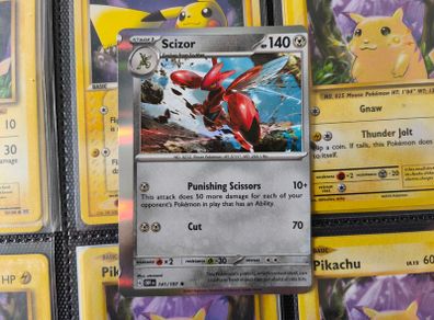 Scizor ! Miscut Error ! Off Centre ! from Obsidian Flames Set ! 2023 ! Error Pokemon Card !