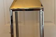 Modern Stainless Steel chrome large Candle Lantern with Handle for Home Decor 71cm H x 23cm W x 24cm D