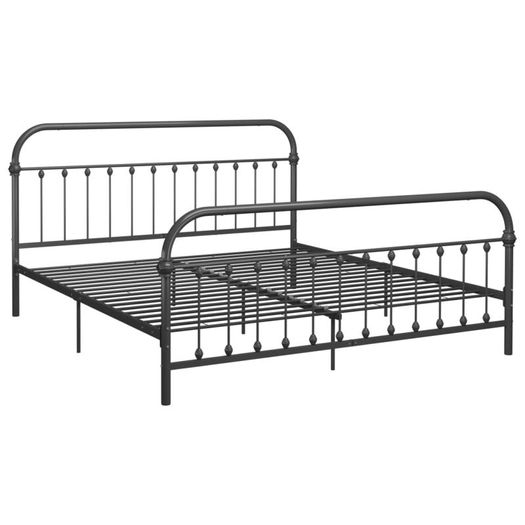 Bed Frame Grey Metal 180x200 cm