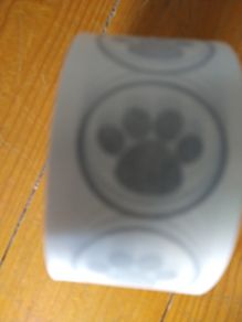 paw print seals/labels