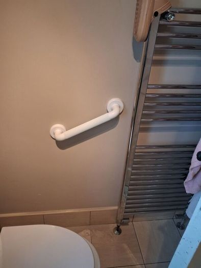 Grab rails. (Plastic and steel)