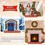 FREE SHIPPING 9FT Christmas Garland Decorations, 2.7M Wreath Garlands Decorations Xmas for Fireplaces Stairs, Christmas Garlands with Lights, Red Flower and Red Ball, Holiday, Wedding Party Decoration Image 6