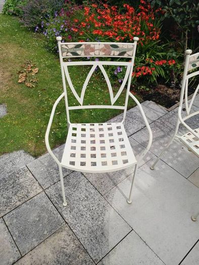 Garden table, 4 chairs, cast iron