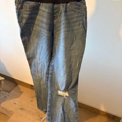 Ladies Seraphine Maternity Distressed Jeans UK 14 Petite