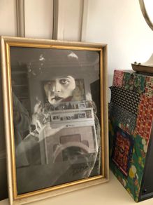 Theda Bara autographed Portrait in vintage frame approx 12"x16"