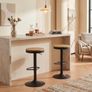 Wooden Bar Stools Set of 2 Adjustable Counter Height Barstools, Round Breakfast Vintage High Bar Chairs Rustic Swivel for Home Kitchen, Easy to Assemble, Brown and Black Image 4