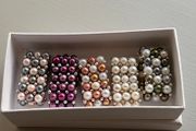 5 Piece Pearl Stretchy Rings