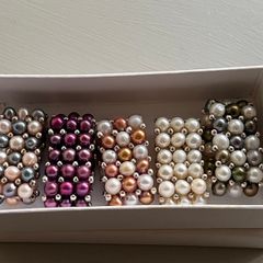 5 Piece Pearl Stretchy Rings