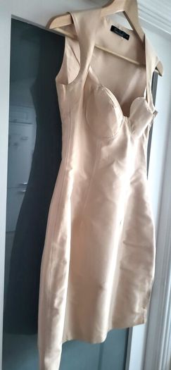 Marios Schwab contemporary natural bodycon Sz S (Fit 8-10UK) - Rrp 495 (New)