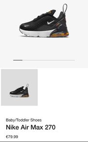 Infant boys nike airmax 270 brand new in box