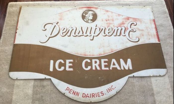 American Pensupreme Ice Cream 60's Sign Rare