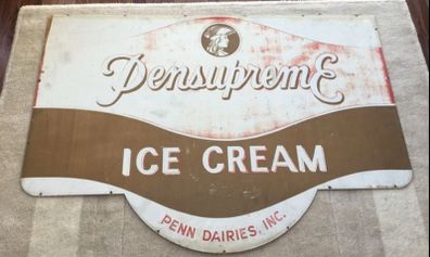 American Pensupreme Ice Cream 60s Metal Sign