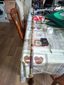 Rare Antique Milwards Fishing Rod, A genuine white agate stone