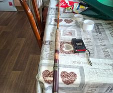 Rare Antique Milwards Fishing Rod, A genuine white agate stone