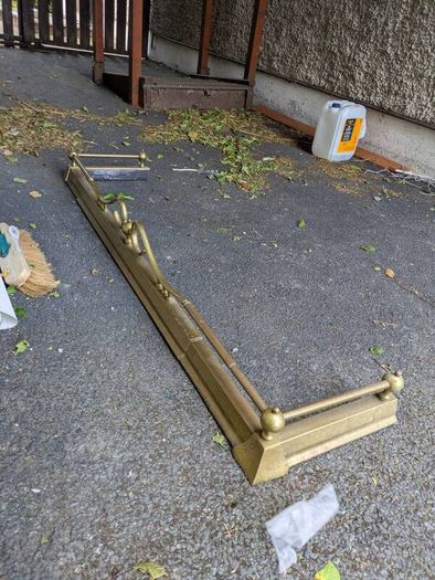 Brass metal fireplace surround edging