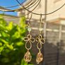 Handmade Brass Wire Wrapped Dangle Earrings, Glass Bead Drop Earrings, Boho Floral Earrings, Romantic Jewelry, Gift for Her Image 7