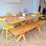 Rustic Oak 2m Dining Table & Matching Bench, Excellent Condition. Image 7
