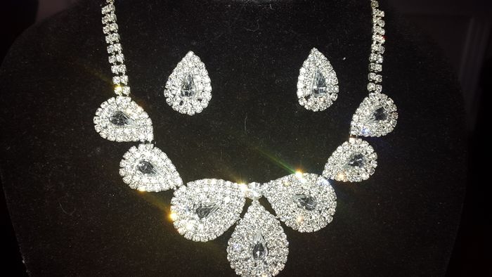 Silver Crystal  Bride's Designer Neck Piece and Earrings