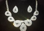 Silver Crystal  Bride's Designer Neck Piece and Earrings
