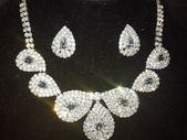 Silver Crystal  Bride's Designer Neck Piece and Earrings