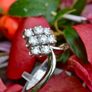 Vintage 0.66ct Diamond Cluster Leaf Ring - 18ct White Gold Image 5
