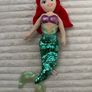 TY Sparkle Disney Ariel the Little Mermaid aprox. 40 cm.  Plush Princess Beanie Sequins Used Damaged Please see photos Image 2
