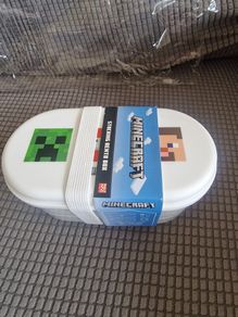 Brand New Minecraft Stacking Bento Box - 2 Tier with Cutlery