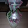Glass Colorful Drip Vase 24 inches tall and companion piece 8 inches tall Image 6