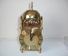 Smiths Brass Lantern Clock Battery Movement 1960s