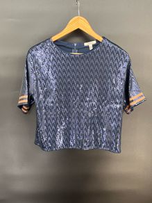 zara top blue shine