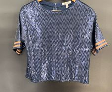 zara top blue shine
