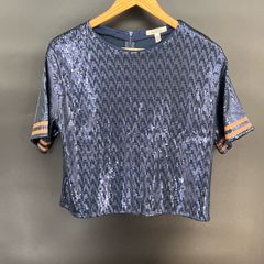 zara top blue shine
