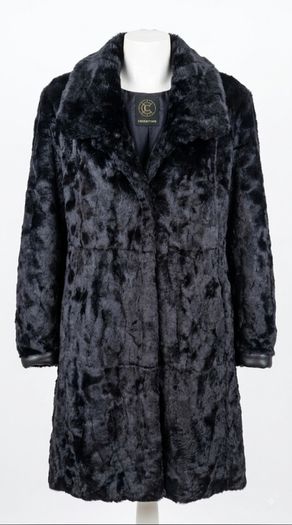 creenstone navy and brown long faux fur