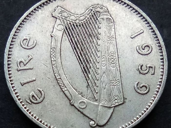 [#491] - Ireland 1959 | Irish 6p | Six Pence | Wolfhound | KM.13a
