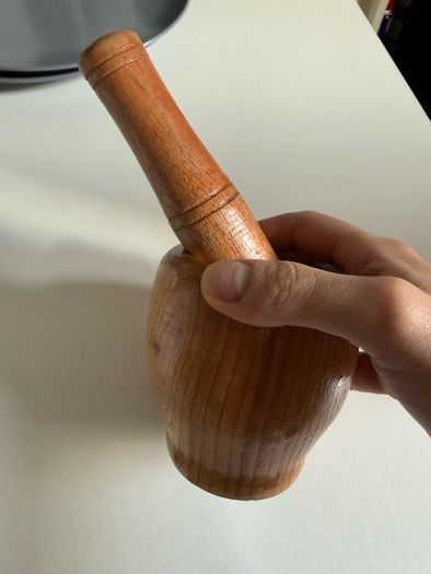 Small wood mortar