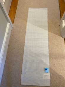 Ribbed grey table runner