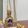 Tanzanite, Yellow Sapphire & White Zircon Pendant with Chain Image 6