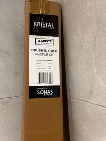 Sonas Aspect Wetroom Shower Panel 1000mm with brushed gold profile kit