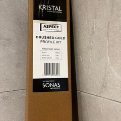 Sonas Aspect Wetroom Shower Panel 1000mm with brushed gold profile kit