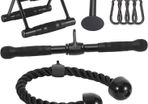 Cable Attachments for Home Gym, LAT Pulldown Equipment, Weight Machine Accessories, Straight Pull Down Bar, V Bar, Tricep Rope, Revolving Row Handle, Stirrup Handle (FREE POSTAGE)