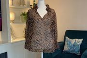 Ladies Monsoon Brown Liza Leopard Print Blouse