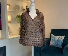 Ladies Monsoon Brown Liza Leopard Print Blouse