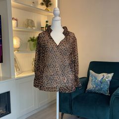 Ladies Monsoon Brown Liza Leopard Print Blouse