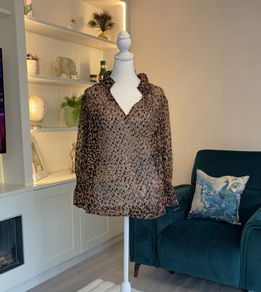 Ladies Monsoon Brown Liza Leopard Print Blouse