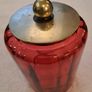 Vintage ruby glass jar and silver lid Image 6