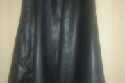 ladies black belted leatherette waterfall skirt