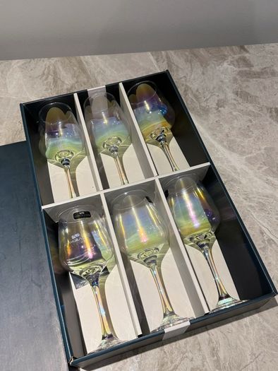 New Newgrange Living Rainbow/Iridescent Wine Glass Set (Set of 6)